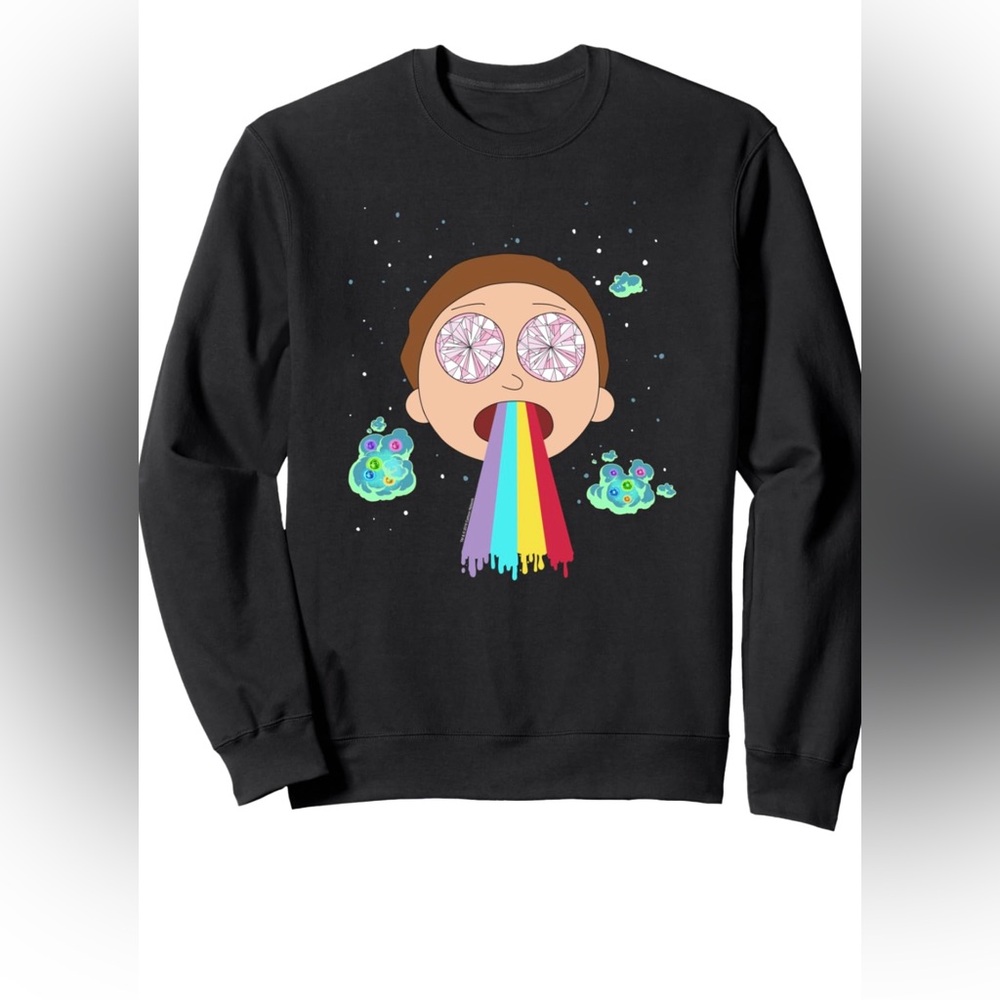 Rick and Morty Space Morty Sweatshirt. Size XL. Black. Never worn.